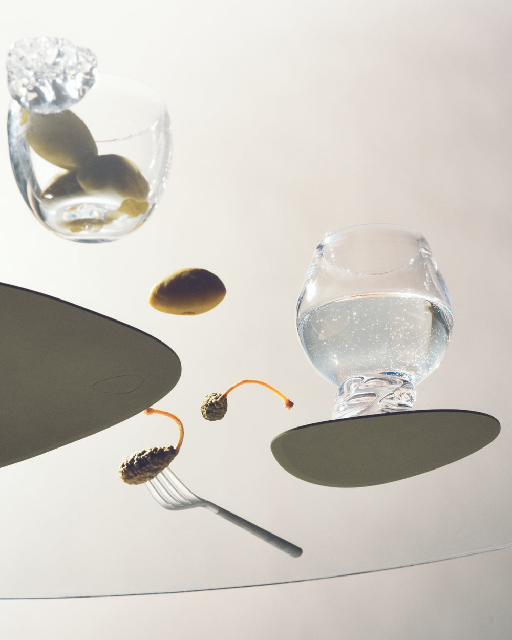 LIND DNA Onderzetters Nupo - Leer - Army Green / Nature - dubbelzijdig - 13 x 11 cm - 4 Stuks