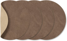 LIND DNA Onderzetters Nupo - Leer - Brown / Sand - dubbelzijdig - 13 x 11 cm - 4 Stuks