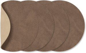 LIND DNA Onderzetters Nupo - Leer - Brown / Sand - dubbelzijdig - 13 x 11 cm - 4 Stuks