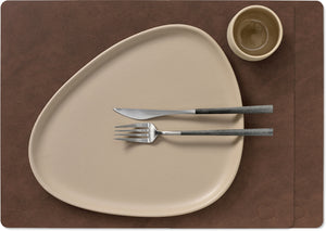 LIND DNA Placemats Nupo - Leer - Dark Brown - 45 x 35 cm - 2 Stuks