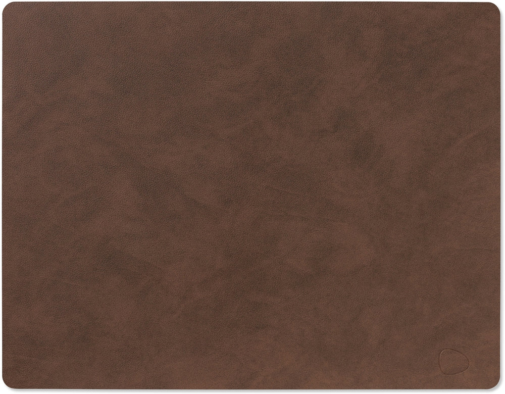 LIND DNA Placemats Nupo - Leer - Dark Brown - 45 x 35 cm - 2 Stuks