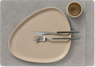 LIND DNA Placemats Hippo - Leer - Anthracite Grey - 45 x 35 cm - 2 Stuks