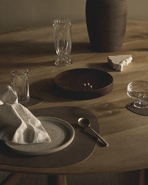 LIND DNA Placemats Nupo - Leer - Brown - Curved - 44 x 37 cm - 2 Stuks