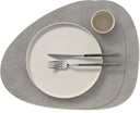 LIND DNA Placemats Hippo - Leer - Anthracite Grey - Curved - 44 x 37 cm - 2 Stuks