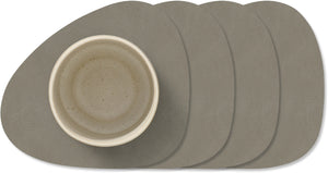 LIND DNA Onderzetters Nupo - Leer - Flint Grey - 13 x 11 cm - 4 Stuks