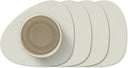 LIND DNA Onderzetters Nupo - Leer - Linen - 13 x 11 cm - 4 Stuks