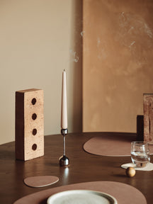 LIND DNA Onderzetters Nupo - Leer - Old Rose - 13 x 11 cm - 4 Stuks