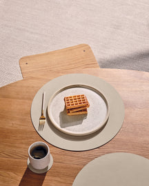 LIND DNA Onderzetters Nupo - Leer - Linen - ø 10 cm - 4 Stuks