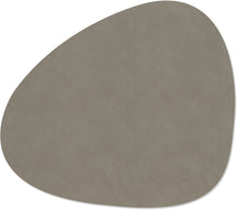 LIND DNA Placemats Nupo - Leer - Flint Grey - Curved - 44 x 37 cm - 2 Stuks