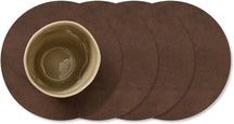 LIND DNA Onderzetters Nupo - Leer - Dark Brown - ø 10 cm - 4 Stuks
