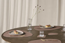 LIND DNA Placemats Nupo - Leer - Old Rose - Curved - 44 x 37 cm - 2 Stuks