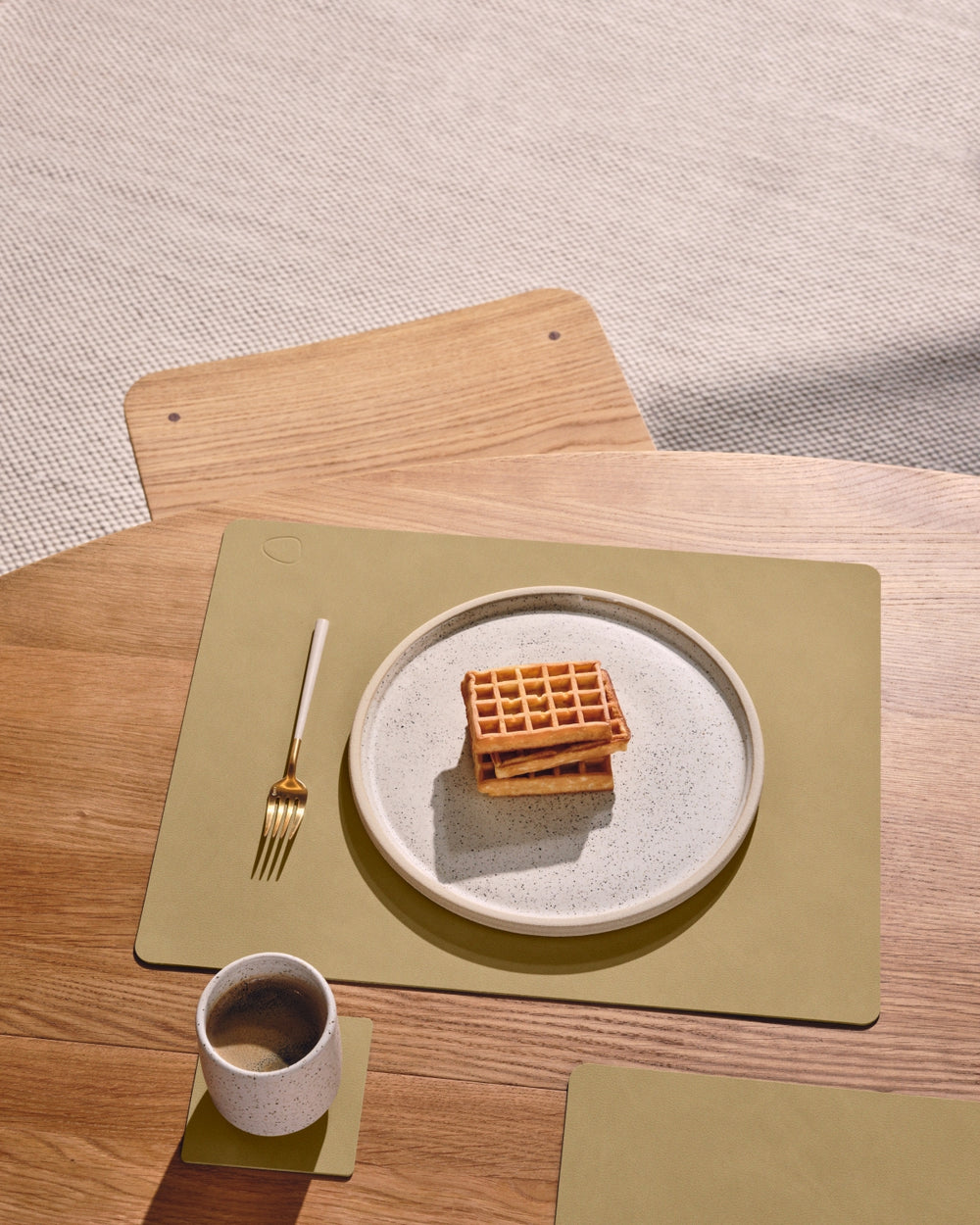 LIND DNA Placemats Nupo - Leer - Khaki - 45 x 35 cm - 2 Stuks