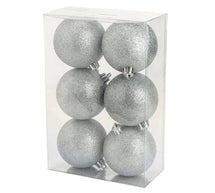 Boules de Noël Cosy @Home argent pailleté ø 8 cm - 6 pièces