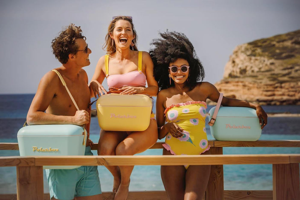 Polarbox Koelbox met Schouderband - Marineblauw Mustard - 20 Liter