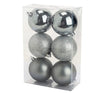 Cosy @Home Boules de Noël Argent foncé ø 8 cm - 6 Pièces