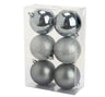 Boules de Noël Cosy @Home Argent foncé ø 8 cm - 6 pièces