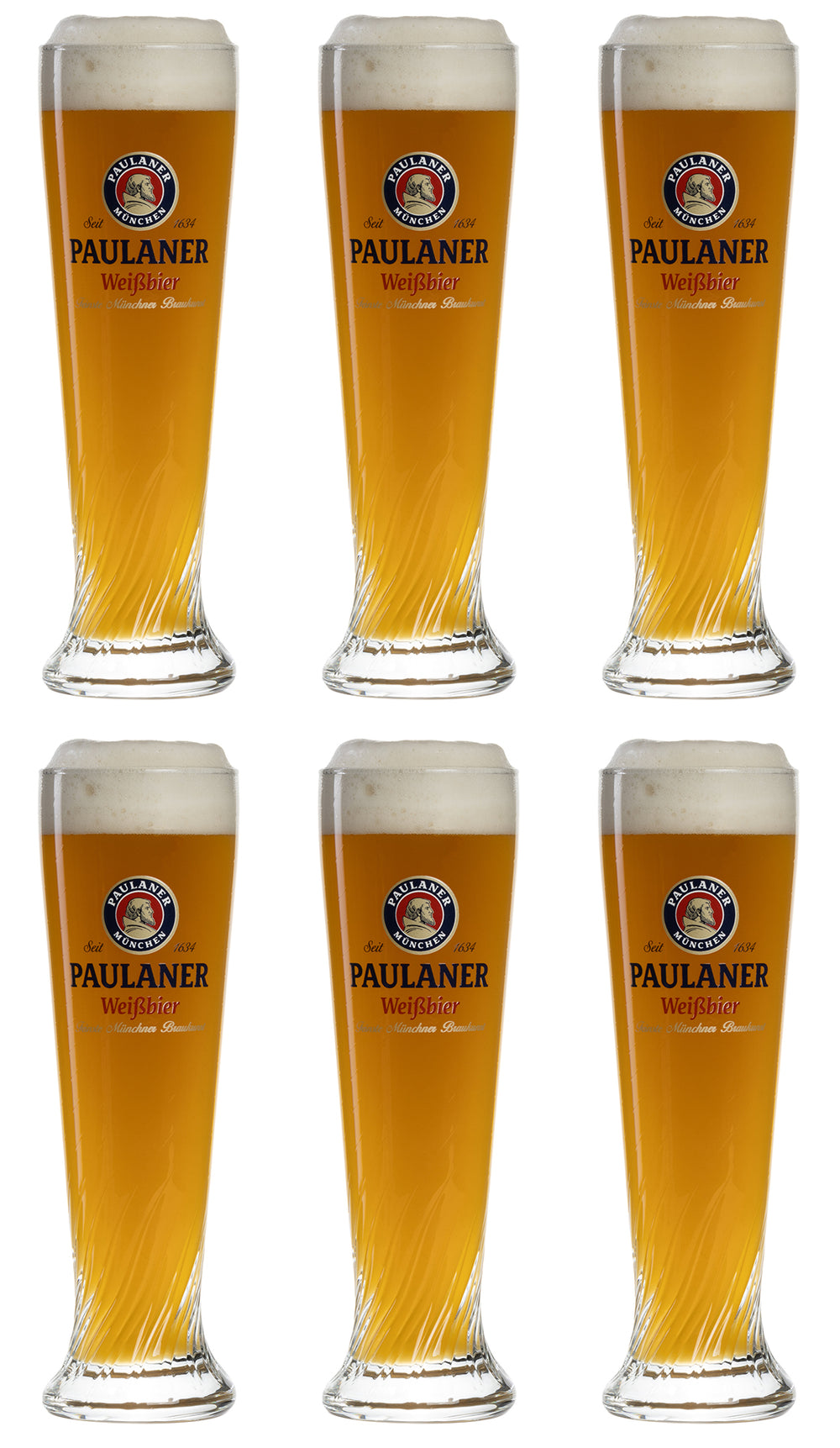 Verres à bière Paulaner Weizen - 500 ml - 6 pièces