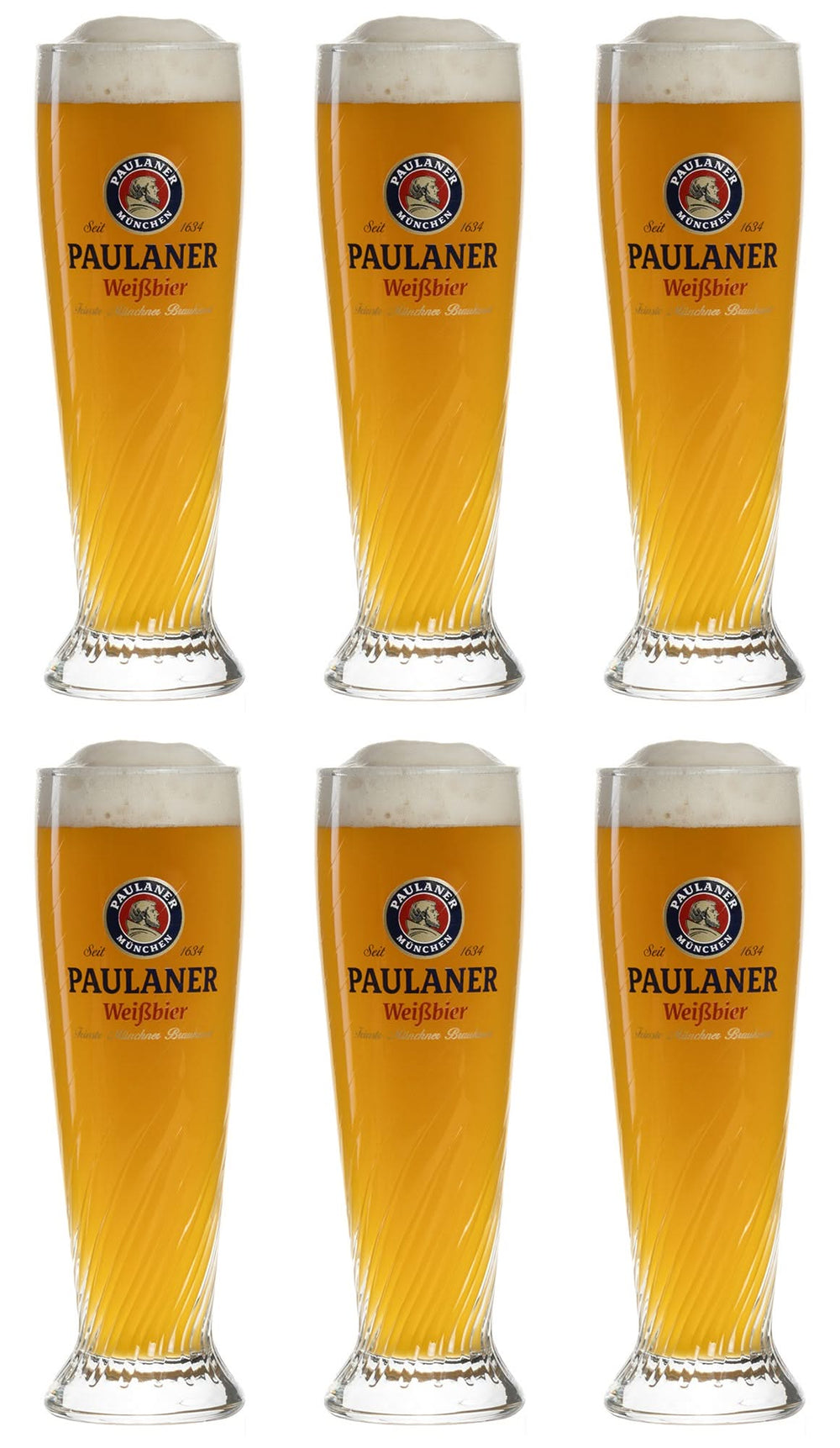 Paulaner Bierglazen Weizen - 300 ml - 6 stuks