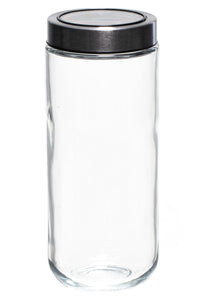 Sareva Voorraadpot - Glas / RVS deksel - ø 8 cm / 1 liter