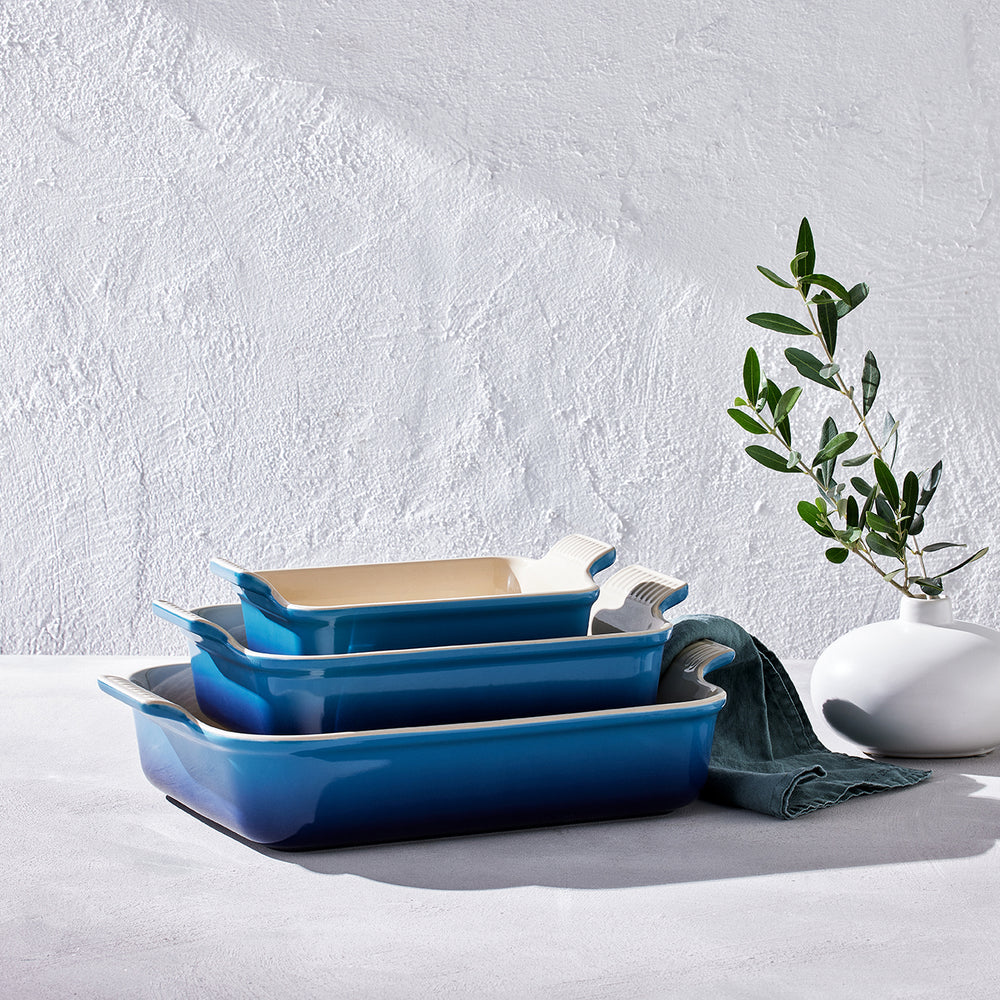 Le Creuset Plat à four Heritage - Azur - 19 x 14 cm / 1,1 litre