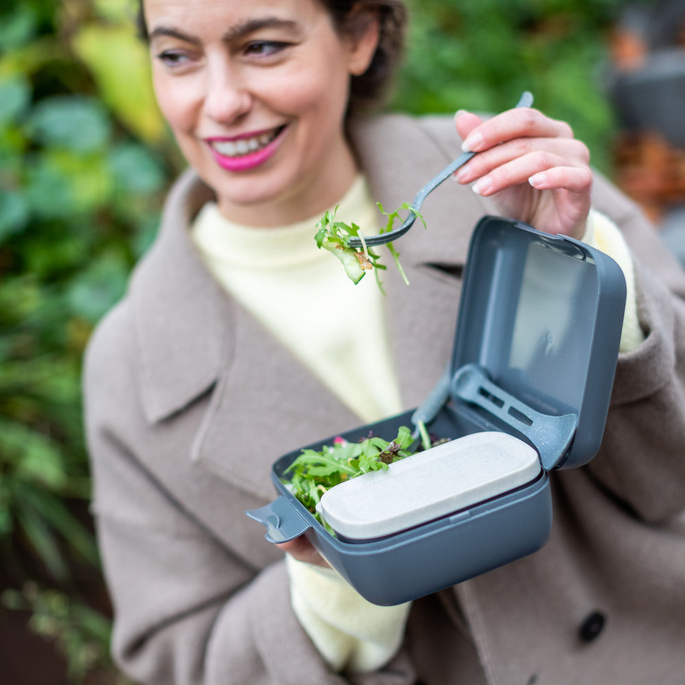 Koziol Lunchbox met Bestekset Candy Grijs