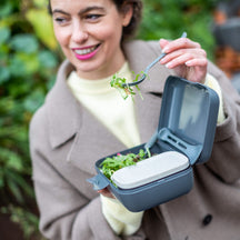 Koziol Lunchbox met Bestekset Candy Grijs