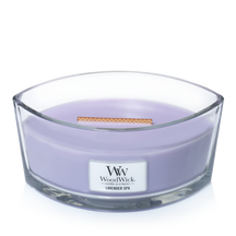 WoodWick Geurkaars Ellipse Lavender Spa - 9 cm / 19 cm - Geurkaars in Glas - Houten Lont