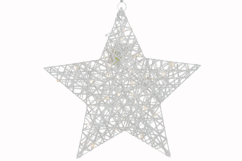 Countryfield Christmas Star Silver Leonie A - avec minuterie LED - Grand