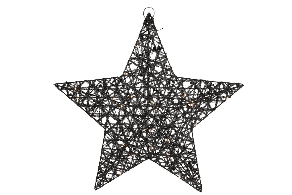 Countryfield Christmas Star Black Lille - avec minuterie LED - Grand