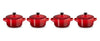 Le Creuset Poêle de Service / Mini Cocotte Signature - Rouge Cerise - ø 10 cm / 250 ml - 4 pièces