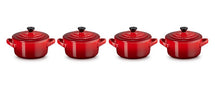 Le Creuset Poêle de Service / Mini Cocotte Signature - Rouge Cerise - ø 10 cm / 250 ml - 4 pièces