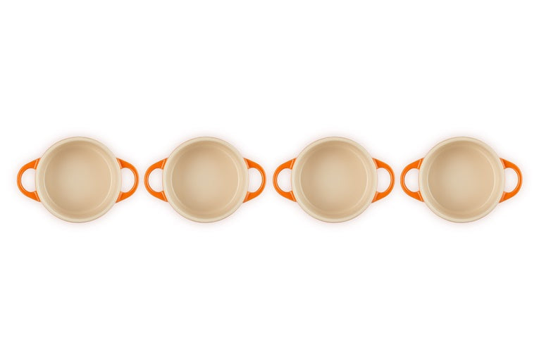 Le Creuset Serveerpan / Mini Braadpan Signature - Oranjerood - ø 10 cm / 250 ml - 4 stuks