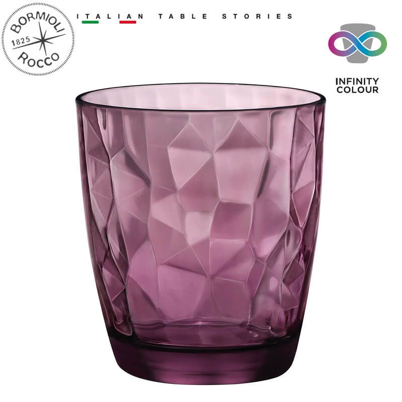 Verres à Eau Bormioli Rocco Diamond - Violet - 300 ml - 6 pièces