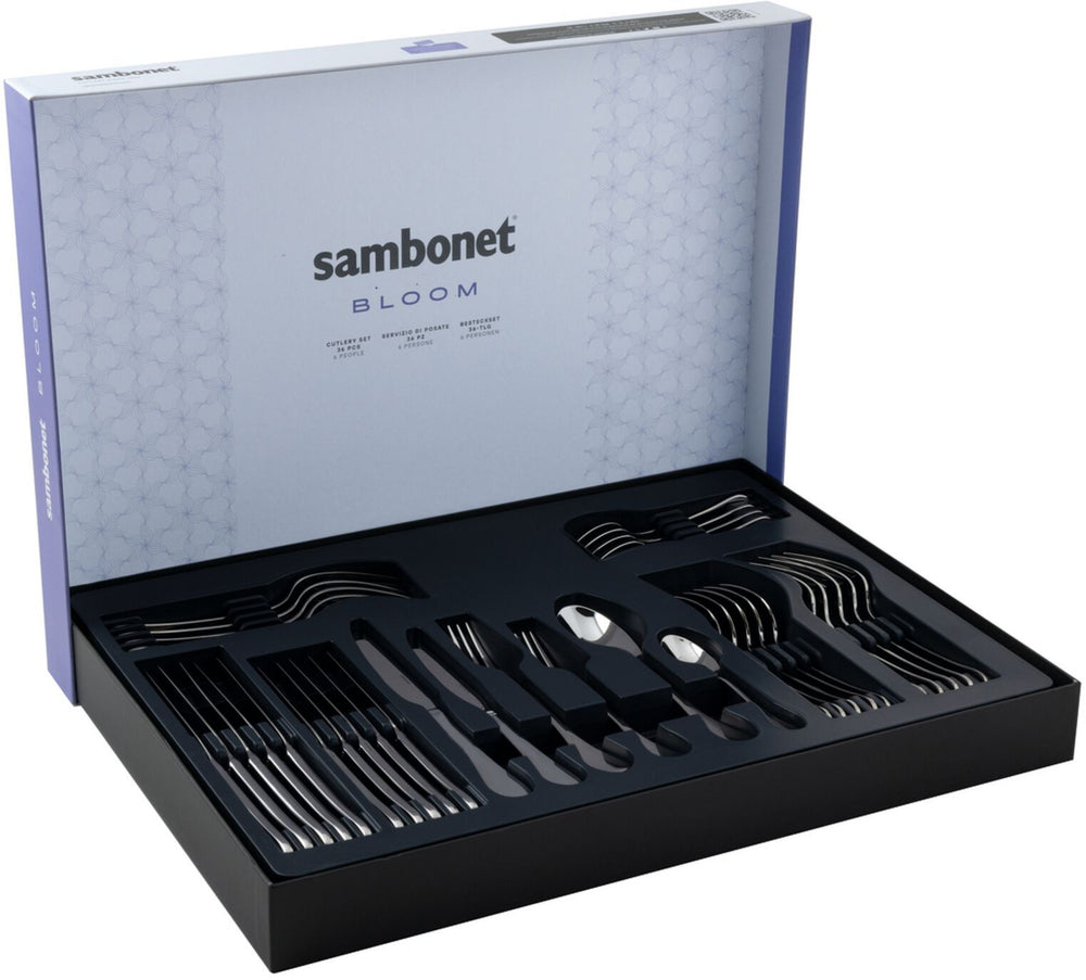 Ménagère Sambonet Bloom - Acier Inox - Monobloc - 36 pièces / 6 personnes