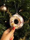 Nordic Light Kerstbal Donut Wit/Bruin 10 cm