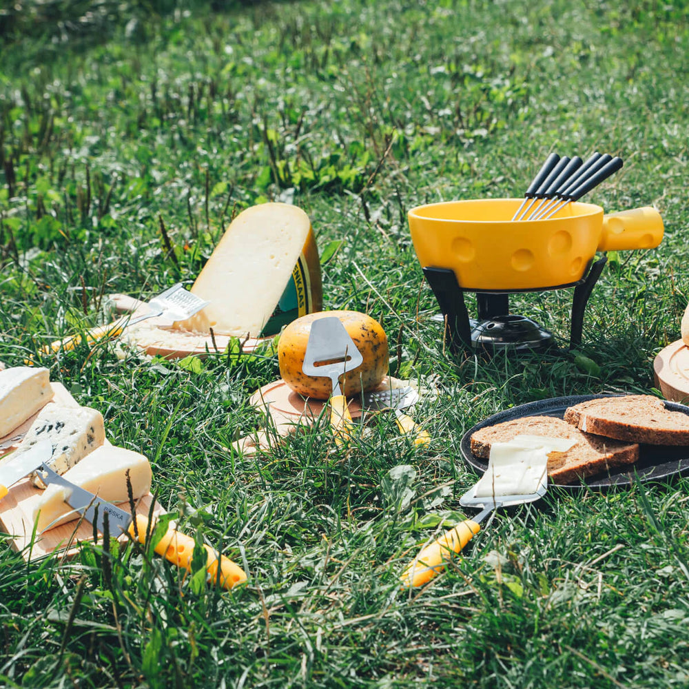 Boska Service à fondue Cheesy - 6 personnes - jaune/noir - 1,3 litres