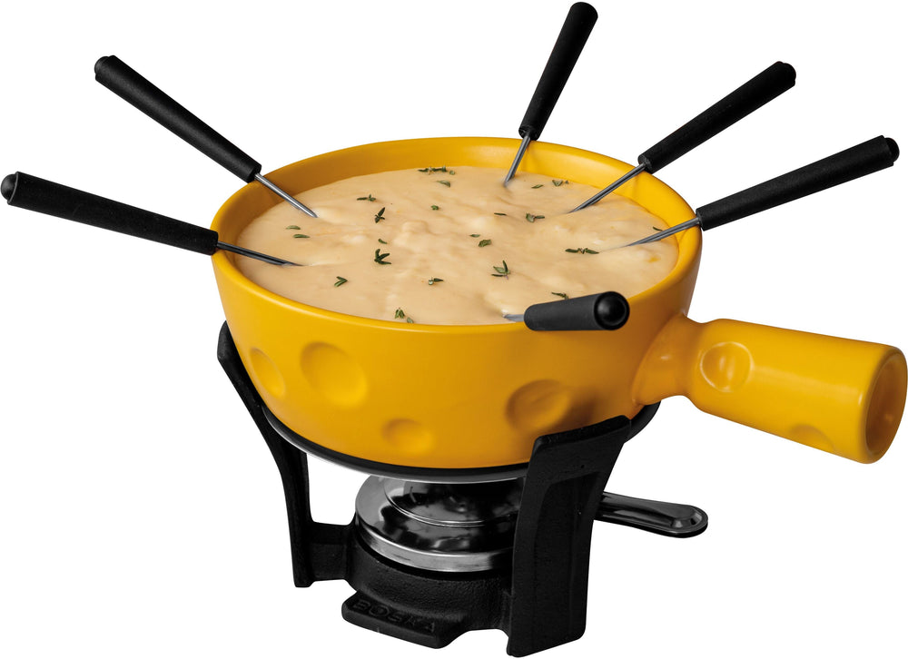 Boska Service à fondue Cheesy - 6 personnes - jaune/noir - 1,3 litres