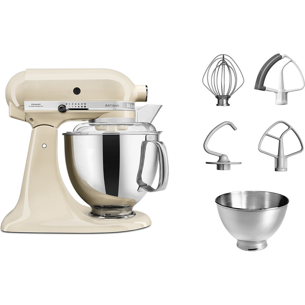 Robot culinaire KitchenAid Artisan - tête inclinable - blanc amande - 4,8 litres - 5KSM175PSEAC