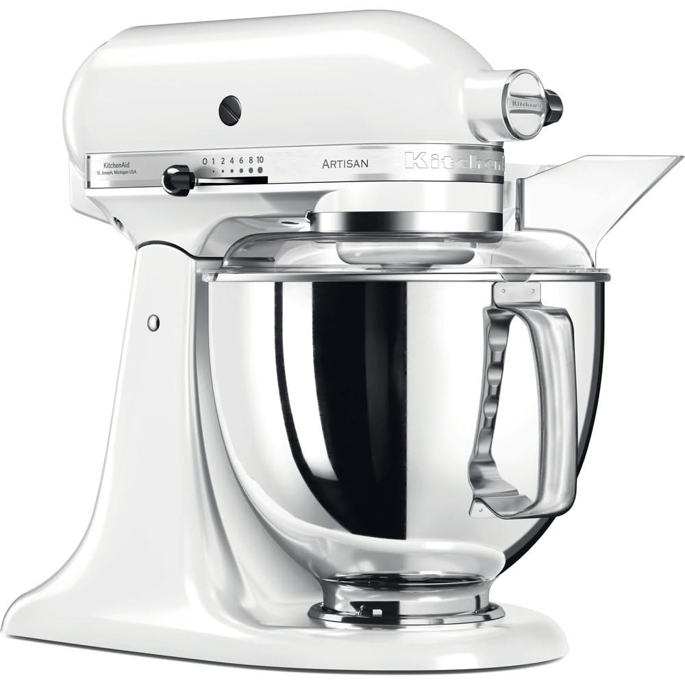 Robot culinaire KitchenAid Artisan - tête inclinable - blanc - 4,8 litres - 5KSM175PSEWH