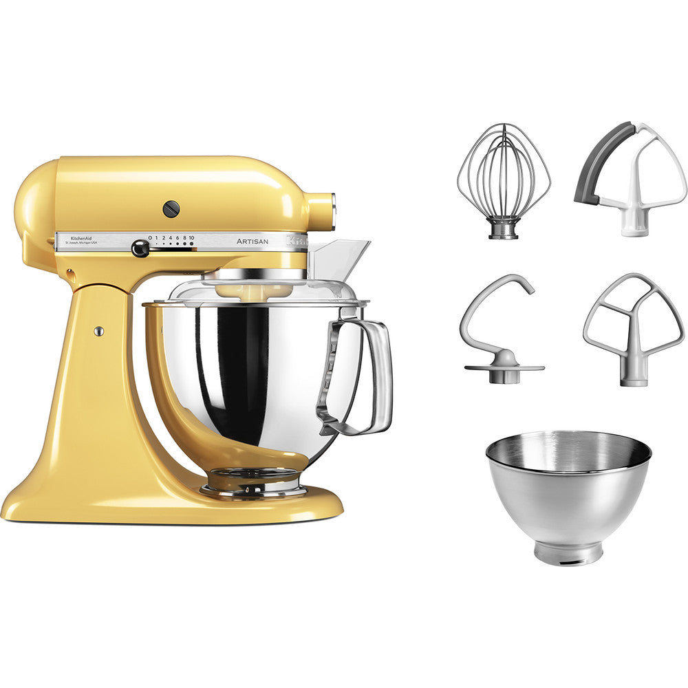 Robot culinaire KitchenAid Artisan - tête inclinable - jaune pastel - 4,8 litres - 5KSM175PSEMY