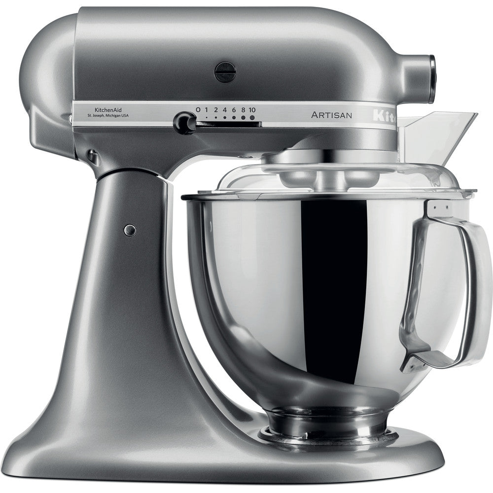 Robot culinaire KitchenAid Artisan - tête inclinable - contour argent - 4,8 litres - 5KSM175PSECU