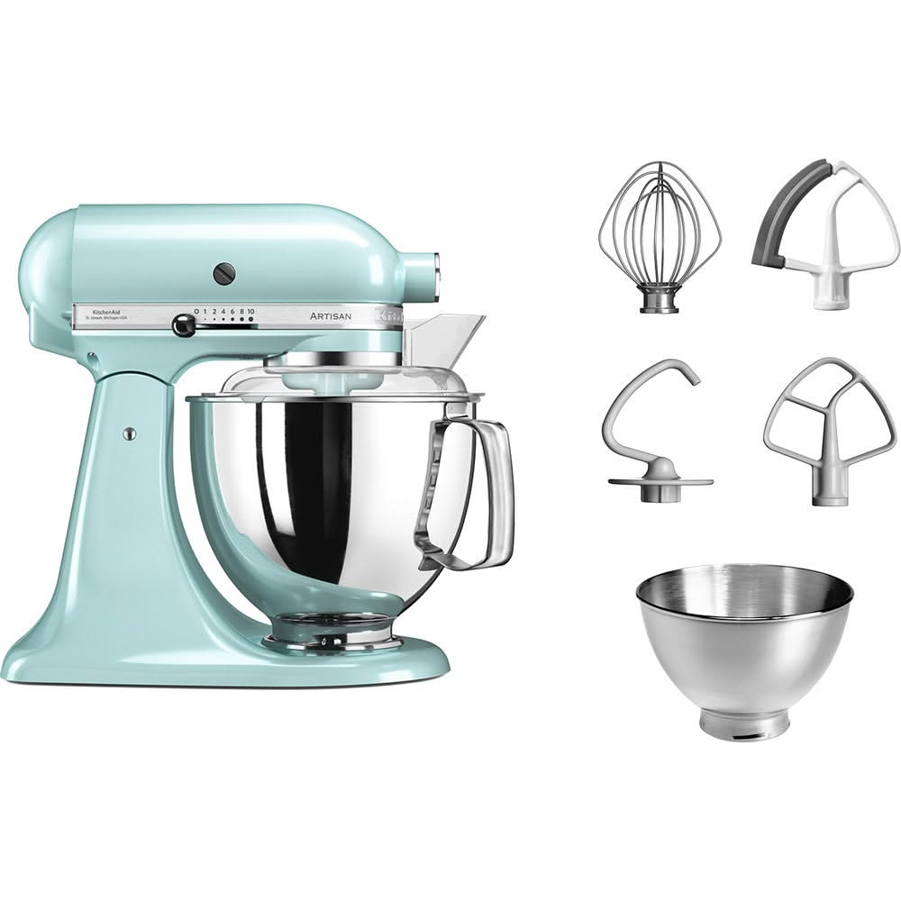 Robot culinaire KitchenAid Artisan - tête inclinable - bleu glacier - 4,8 litres - 5KSM175PSEIC