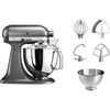 Robot culinaire KitchenAid Artisan - tête inclinable - gris étain - 4,8 litres - 5KSM175PSEMS