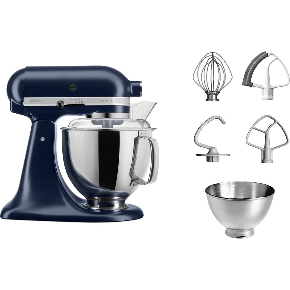 Robot culinaire KitchenAid Artisan - tête inclinable - bleu encre - 4,8 litres - 5KSM175PSEIB