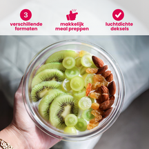 Sareva Glazen Vershoudbakjes - To Go - met Deksels - Ovenschalen - Cook & Fresh - 3 delig