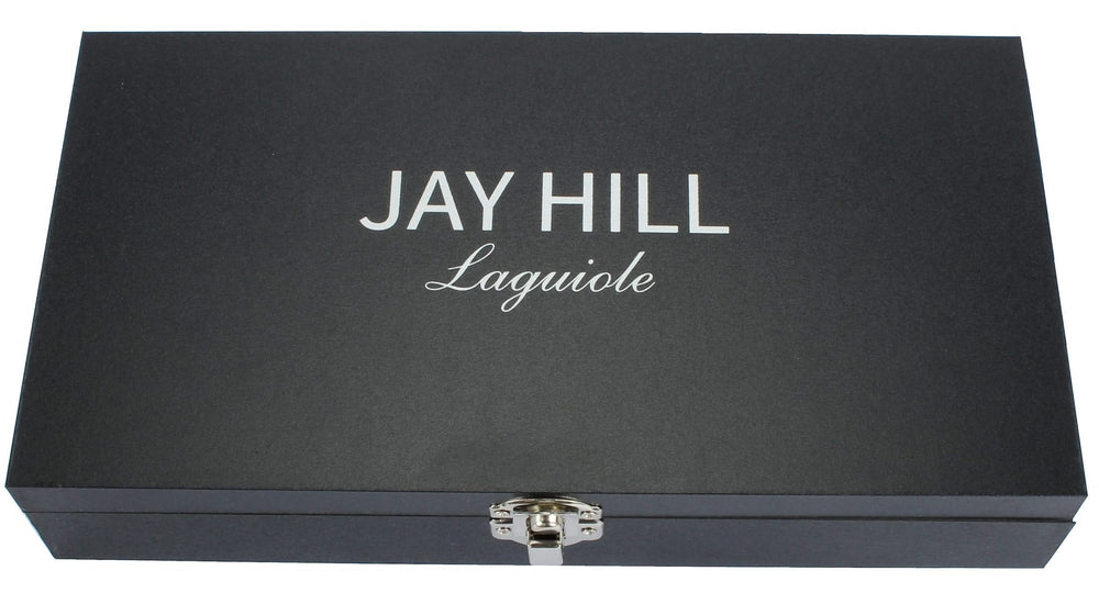 Jay Hill Couteaux à steak Laguiole - Noir brut - Acier inoxydable - 6 pièces