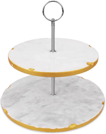 Jay Hill Etagere Marmer Goud - ø 20 & 25 cm - 2 Laags