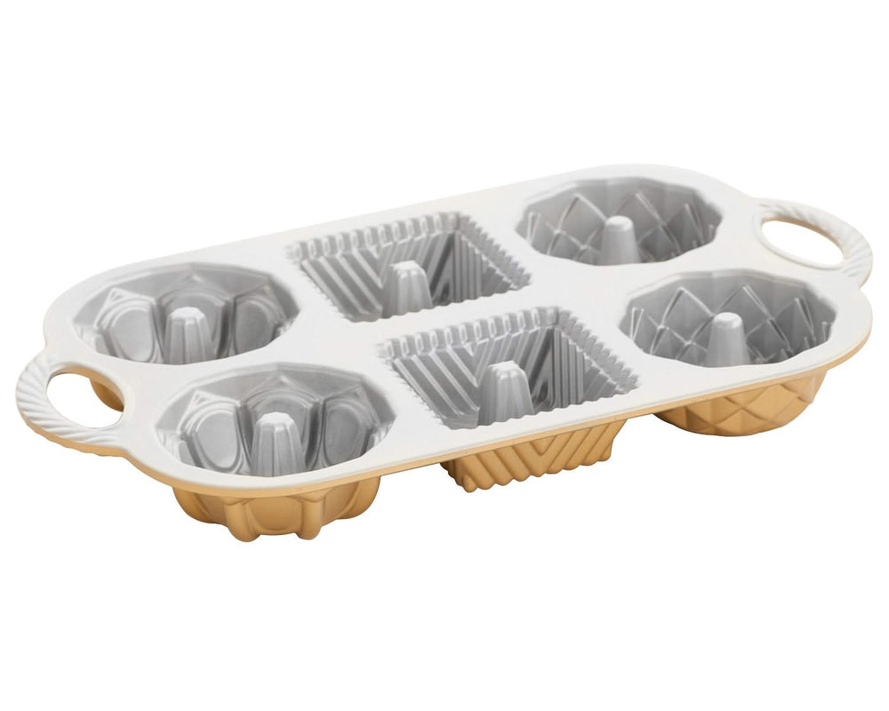 Nordic Ware Mini Tulband Bakvorm Geo Bundtlette Goud - 6 stuks