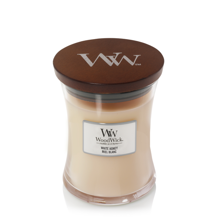 Bougie Parfumée WoodWick Medium Miel Blanc - 11 cm / ø 10 cm