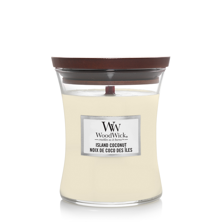 Bougie parfumée WoodWick Medium Island Coconut - 11 cm / ø 10 cm